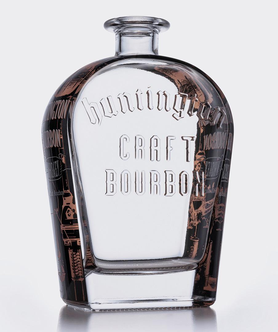 JOCOGLASS-PRINTING-SERVICES-DECAL-glass bottle decoration México-HUNTINGTON-CRAFT-BOURBON